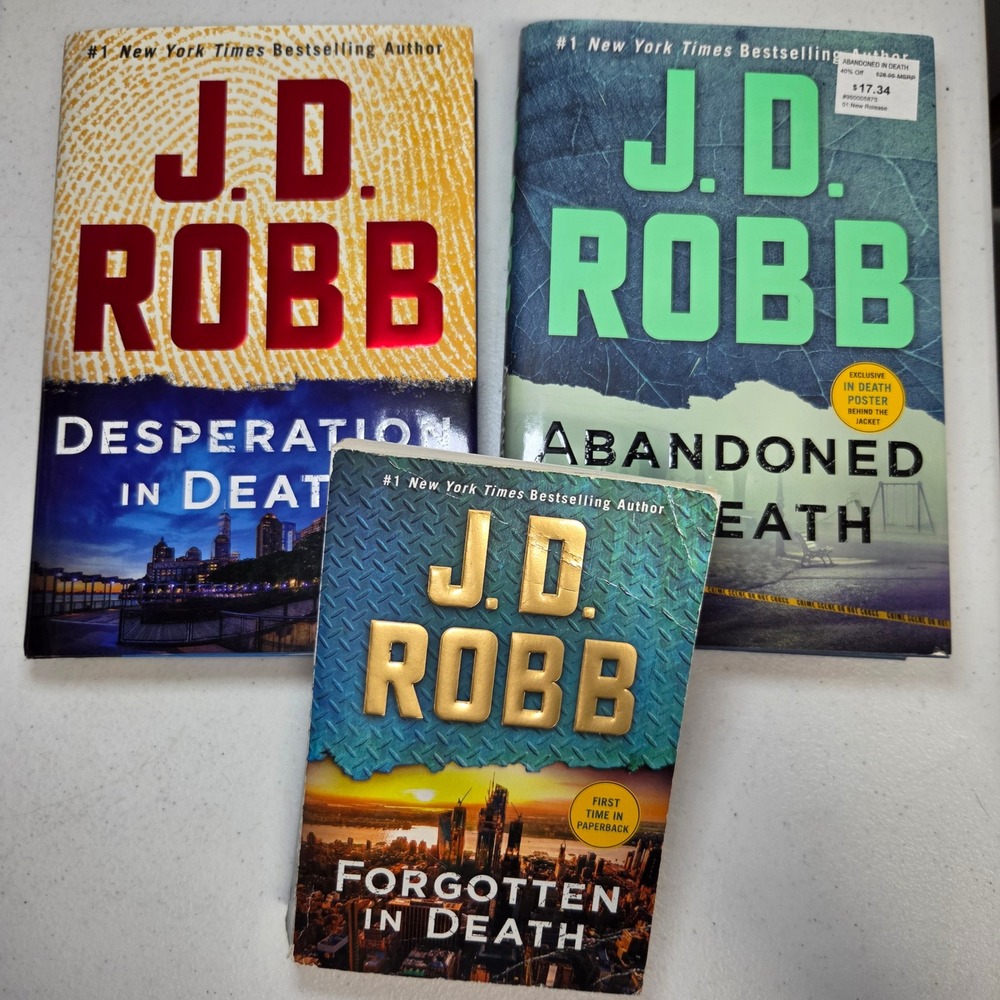 J D Robb In Death Series Book Lot Desperation Abandoned Forgotten